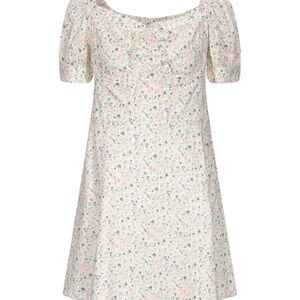 Dua Lipa x Pepe Jeans Women's Size Xs  White Floral Mini Dress